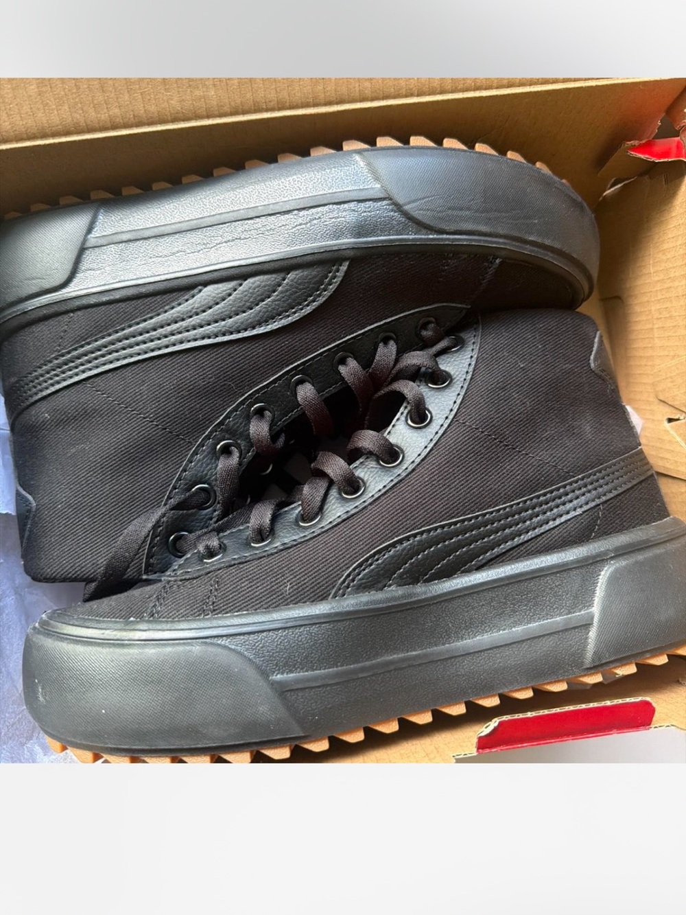 Puma Black High-Top Sneakers with bubble gum sole (KaiaMid)